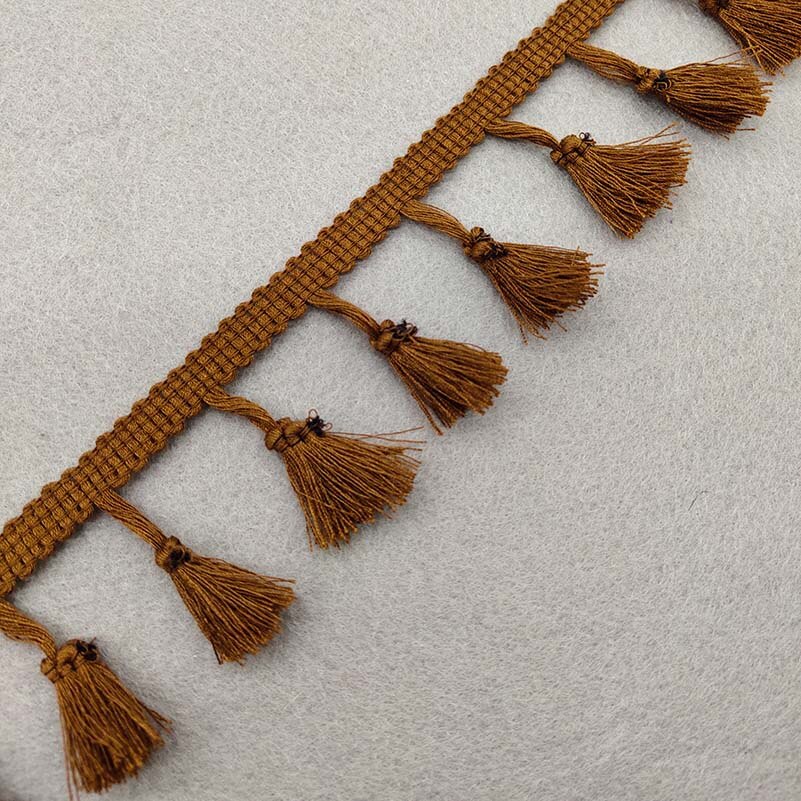 1Yards of Pack 40MM Width Fringe Trim Lace Fibre Tassel Clothes Accessories Wedding Dress Tassel Ribbon Diy: Dark coffee