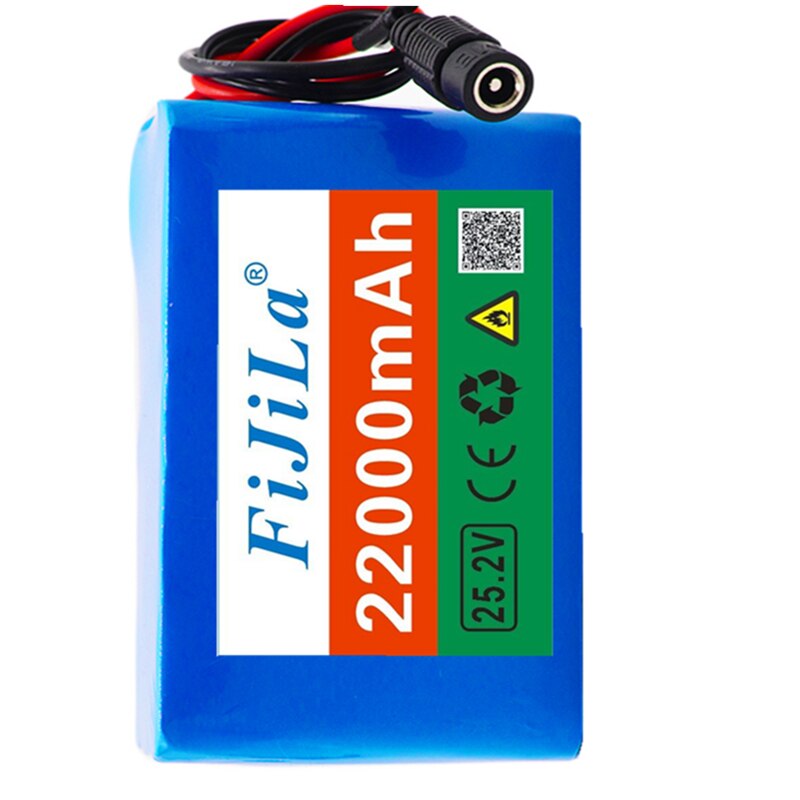 6s4p 24V 22Ah 18650 Battery Lithium Battery 25.2v 22000mAh Electric Bicycle Moped /Electric/Li ion Battery Pack with + charger