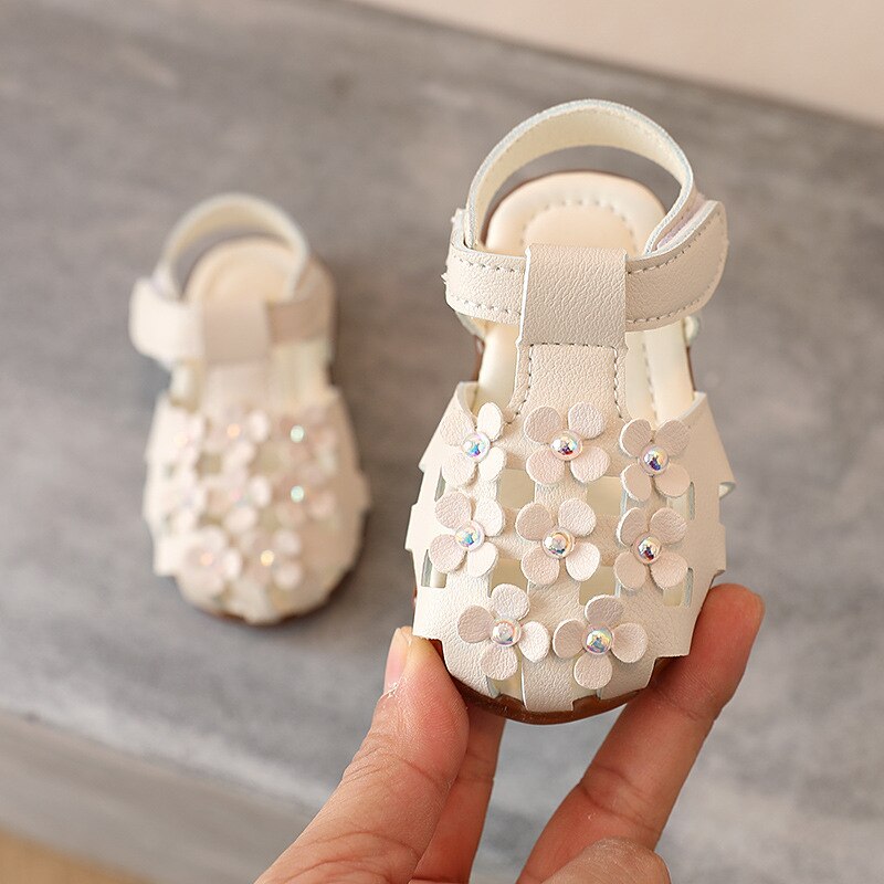 Baby Meisjes Bloemen Sandalen Zachte Pu Leer Peuter Babyschoenen Cut-Out Strand Sandalen Zomer Prinses Schoen SXJ052