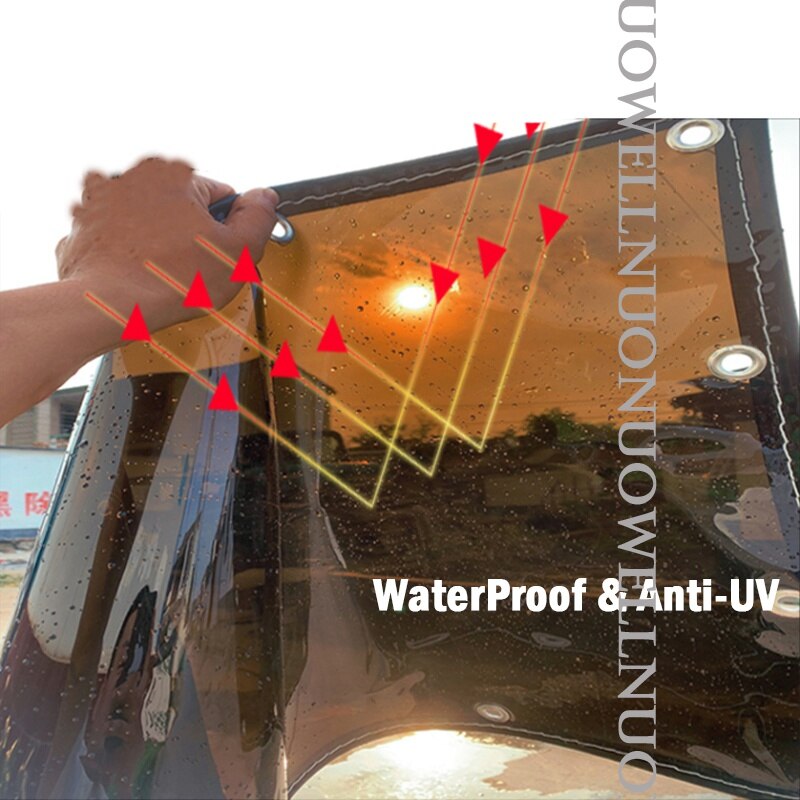 Custom 0.35mm Thick PVC Rainproof Cloth Black Transparent Tarpaulin Garden Plant Awning Aiti-UV Sun Protective Waterproof Cover