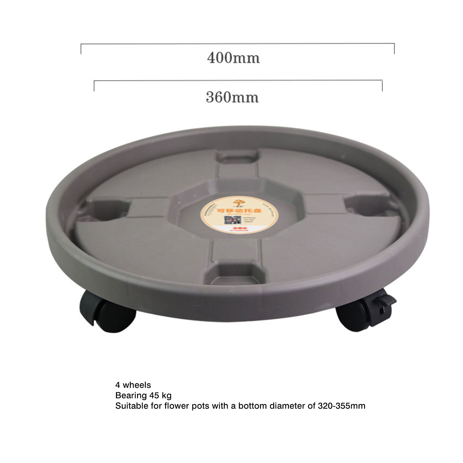 Soporte para plantas movible, plataforma para maceta de flores móvil, Caddie de la planta, platillo para tetera, soporte para plantas, paleta: Black