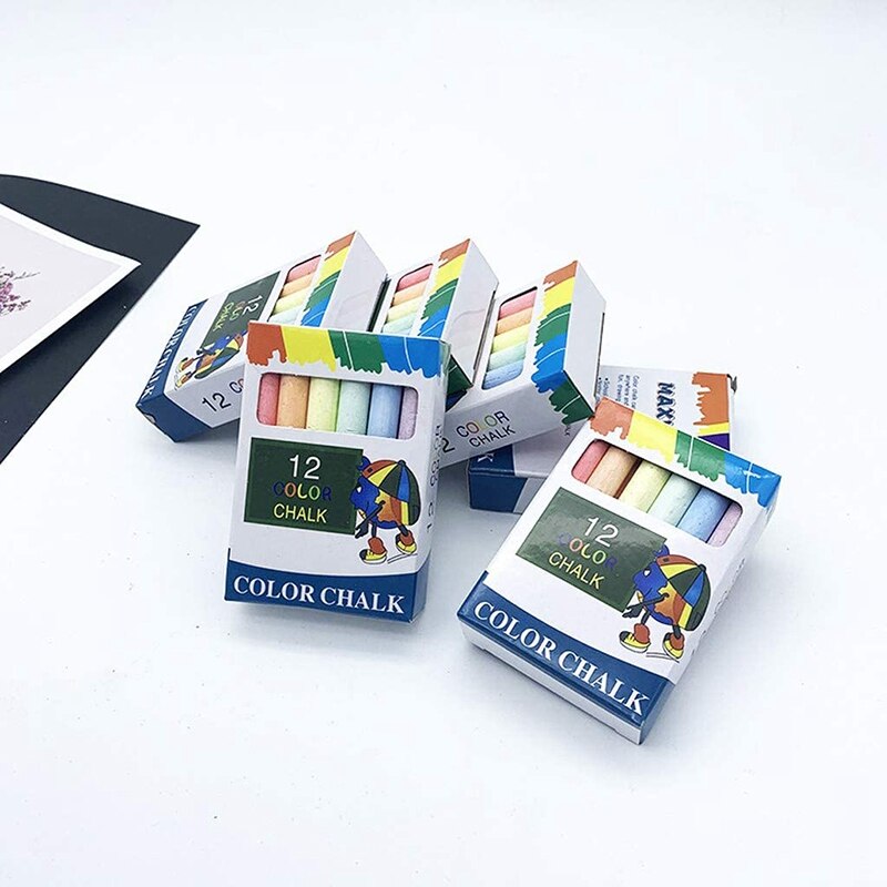Tiza de acera para niños pequeños, tiza de acera lavable Multicolor para exteriores, 60 uds., 5 uds. (Multicolor)