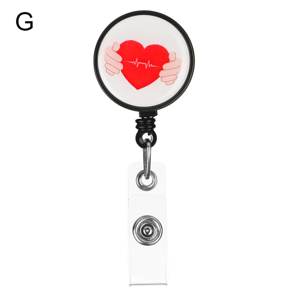 1Pcs Intrekbare Verpleegkundige Badge Houder Grappige Reel Werk Tag Met Alligator Clip Naam Card Plaat Id Card Houders kantoorbenodigdheden: G