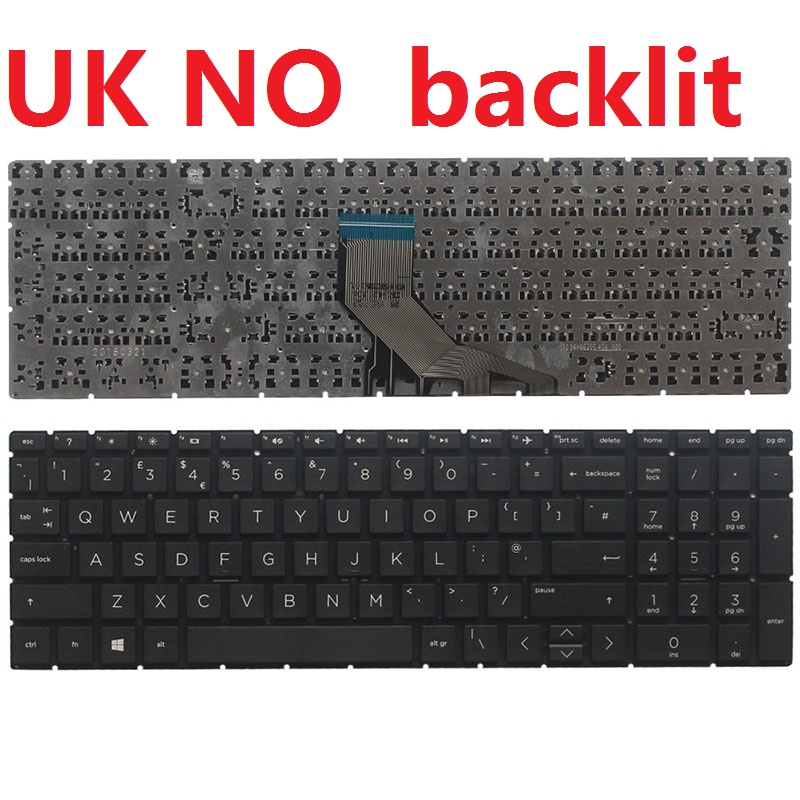 Us/Uk/Sp/Spaans/La Latin Keyboard Voor Hp 17-Door 17T-BY 17-CA 17Z-CA 15S-DU 15S-DY 15-DY 15-DW 15-CS 15t-DA TPN-C139 TPN-Q208: UK NO backlit