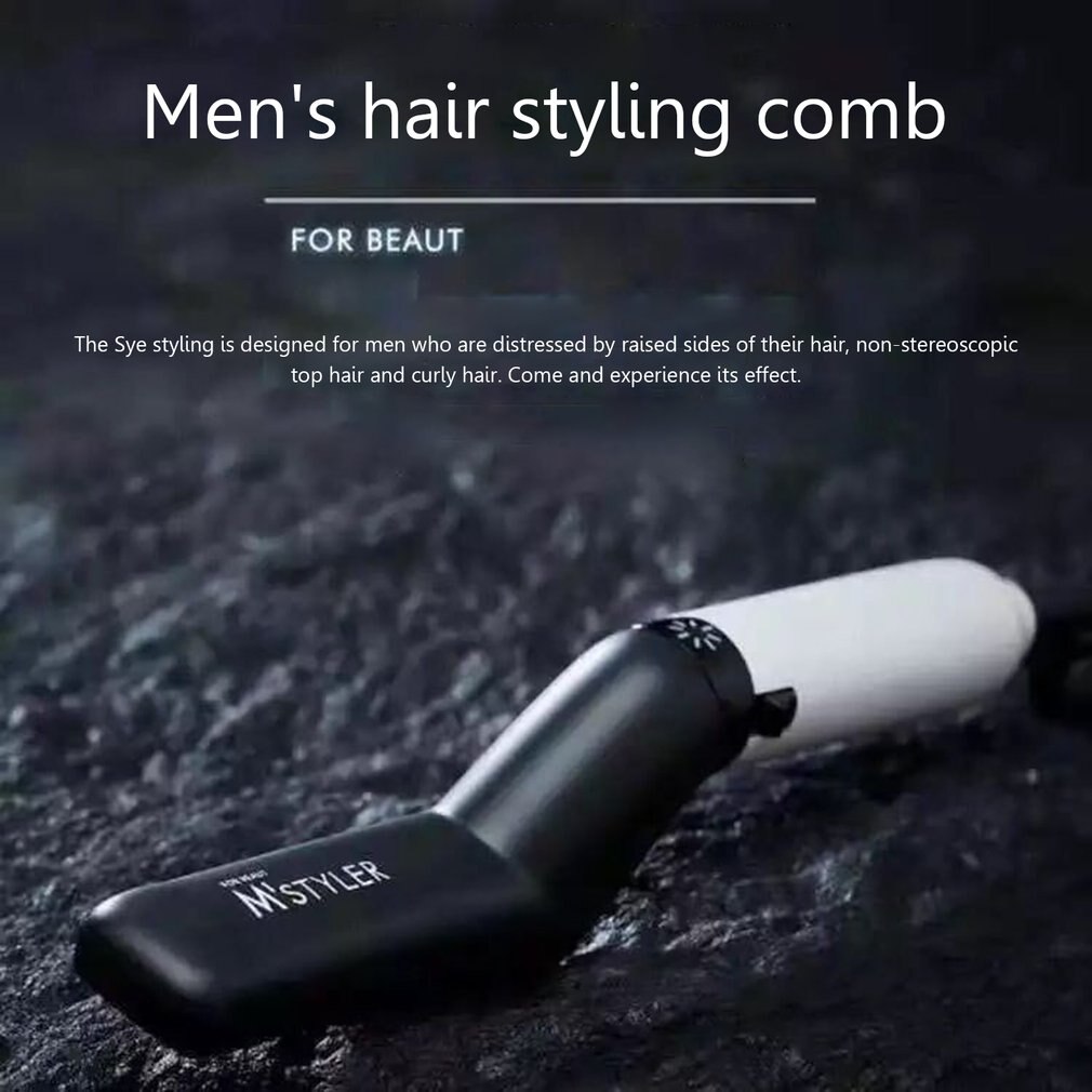 Man styling kammar rakt hår kam snabb skägg styler kam multifunktionell rätning lockigt hår kam keramisk jonuppvärmning