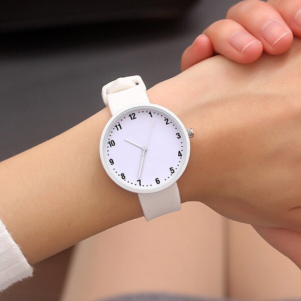 Silicone Polshorloge Vrouwen Horloges Dames Top Quartz Horloge Voor Vrouw Klok Vrouwelijke Uur Relog Montre Femme: white  small numeral