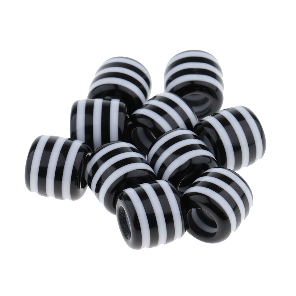 10 stk/pakke dread lock fletning dread locks stribede perler hår tilbehør tube hair extension perler fletning hår dekorationer