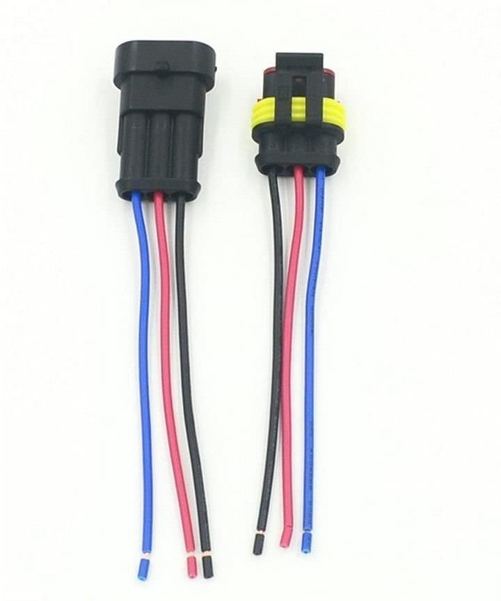 3 Pin Way Car Waterproof Wire Connector Plug Auto Electrical Wire Connectors AWG Terminal Pack of 5