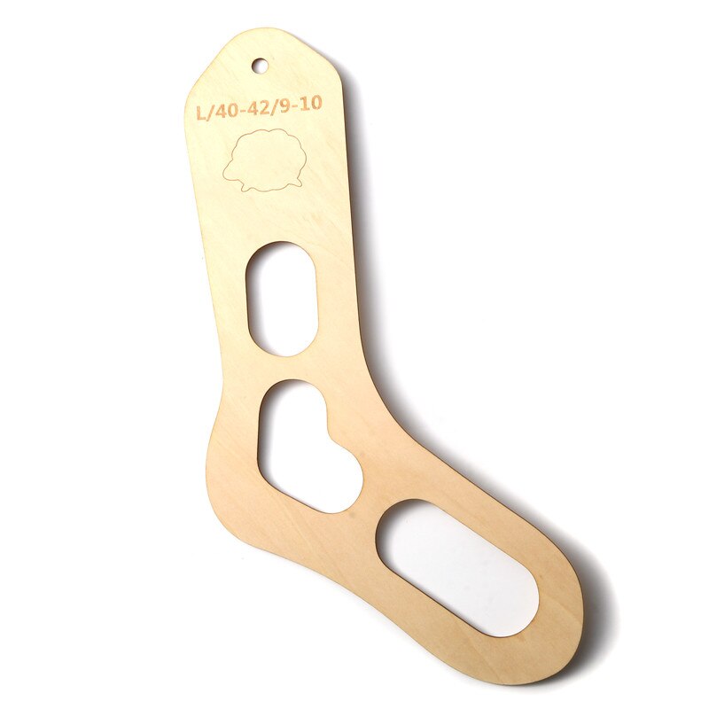 2Pcs Natuurlijke Hout Sok Blocker Voor Diy Sok XS-L Breien Sok Vormen Vormen Breien Boord Gereedschappen Voor Beginners ambachten: L  Size 40-42