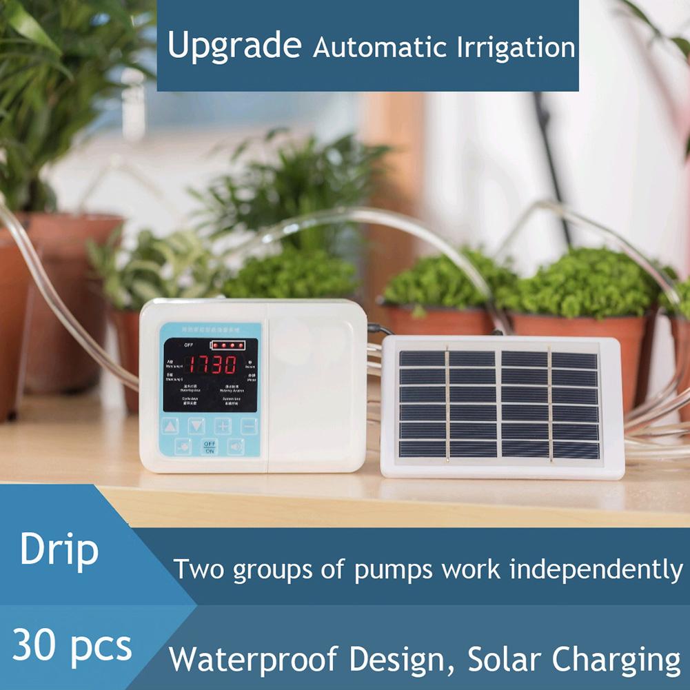 Solar Power Dual Pump Timing Garden Automatic Irrigation System Watering Device intelligent operation of device can cooperate