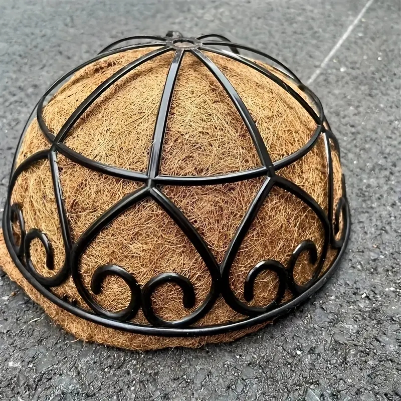 Maceta colgante de cadena de hierro redonda marrón coco, maceta de flor azul colgante de planta verde de carne creativa europea