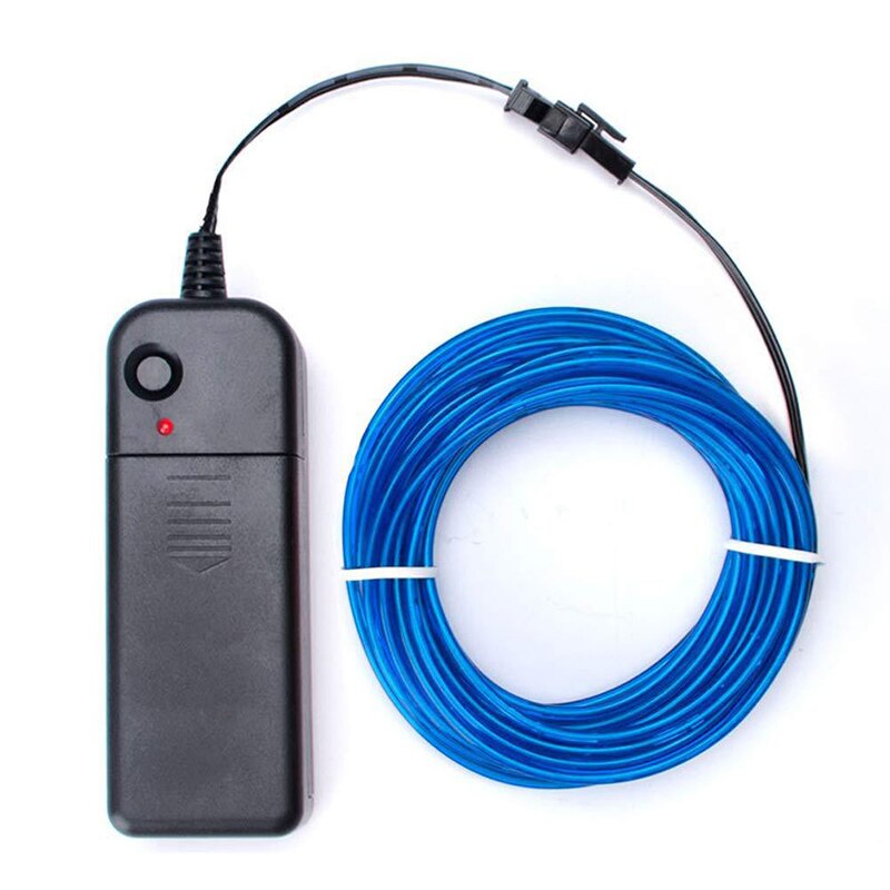 Cable de alambre luminoso para decoración, luces LED de neón para Navidad, de baile, Disfraces, bricolaje, ropa, coche, Rave, 3m/5m: Azul / 5M