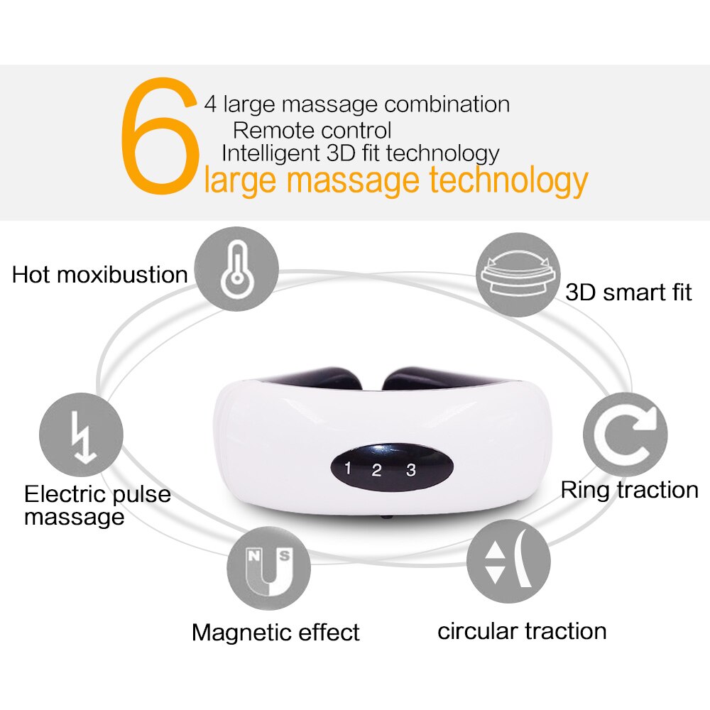 Elektrische Nek Massager &amp; Pulse Terug 6 Modi Power Control Ver Infrarood Verwarming Pijnbestrijding Tool Gezondheidszorg Ontspanning Machine