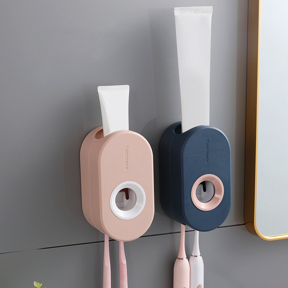 Automatic Toothpaste Dispenser Squeezers Toothpaste Tooth Wall Mount Stand Dust-proof Toothbrush Holder Bathroom Accessories