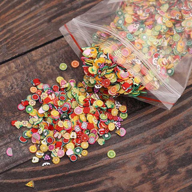 1000pcs Fruit Slices For Nail Art Slime Addition All For Slime Filler Lizun Diy Charm Slime Accessories Supplies Decor Toy: Fruit Slices