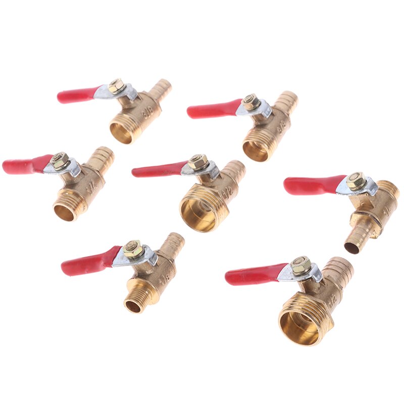 1/2 BSP Male Brass To 12mm Hose Barb Shut Off Valve Cock Tap Inline Ball Valve - Foto 11