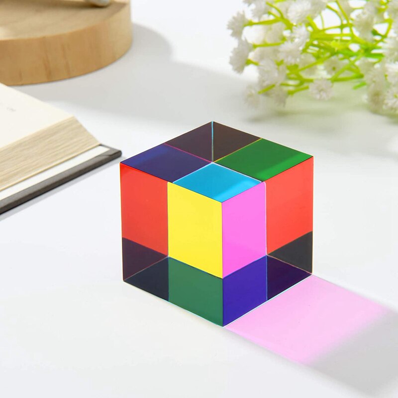 L40 Kbxlife Mixed Color Cube 47mm (1.9")Cube For Home Or Office Toy Science Learning Cube Easter Prism Desktop Toy Home Ornament