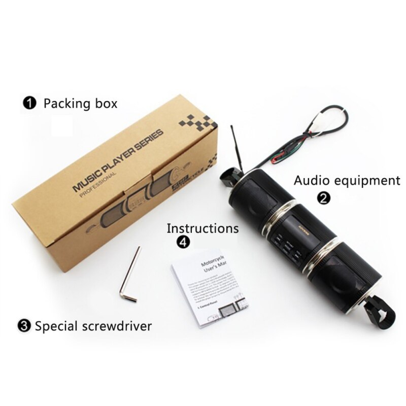 Wasserdichte Motorrad MP3 Player Bluetooth Lautsprecher Audio FM Radio Sound System Stereo Musik USB Lenker Audio Verstärker