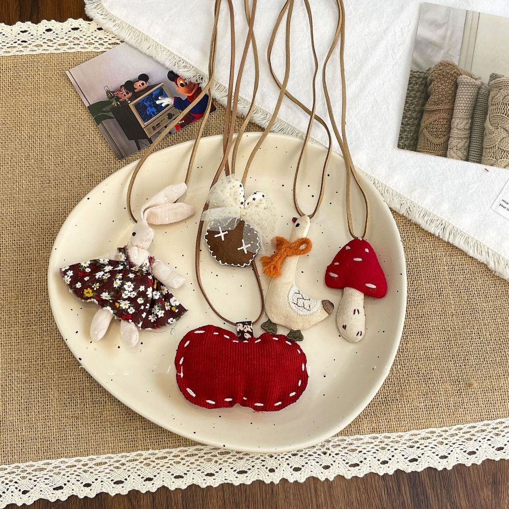 zur Seite fahren Kette Zubehör Stoff freundlicher Halskette Hase Pilz niedlichen Ebene Anhänger Schlüsselband Stoff Kawaii hängende Ornamente