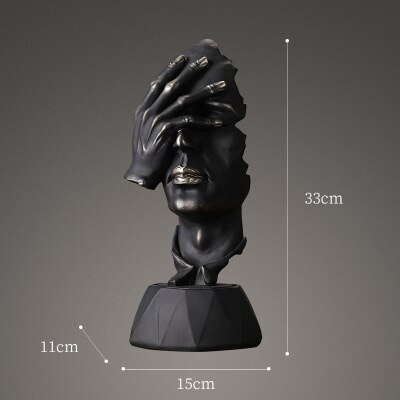 Europæisk sort harpiks tænker skulptur miniature model figurer kunsthåndværk ornamenter boligindretning tilbehør fødselsdag: 7
