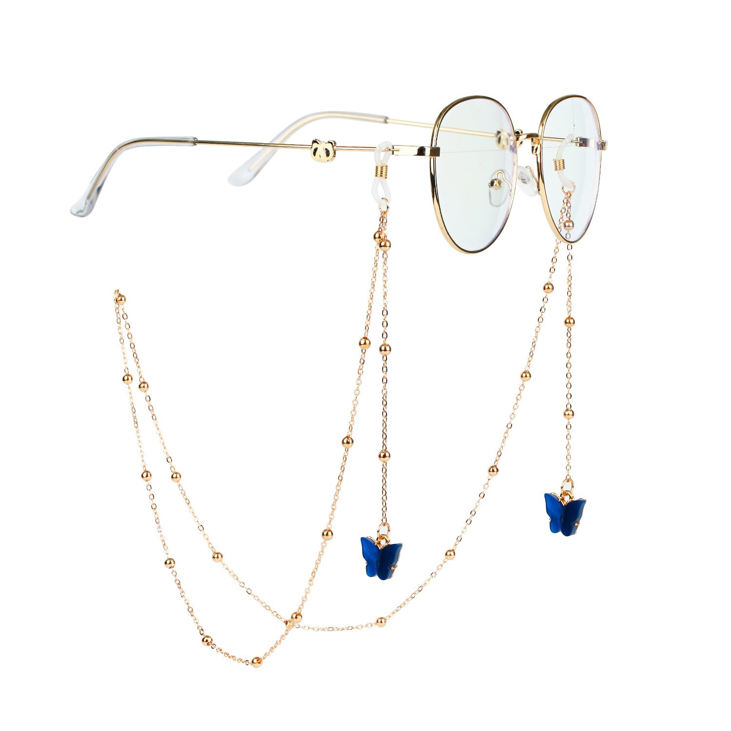 Correa de mariposa para gafas, cordones de cadena para gafas de sol, soporte para cuello, cordón para gafas, accesorios de cadena de Metal, 1 ud.: 6