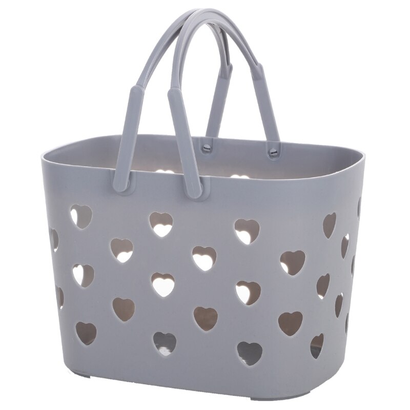 Portable Shower Caddy Tote Heart Shaped Hollow Plastic Storage Basket with Handle Box Organizer Bin for Bathroom Pantry: GY