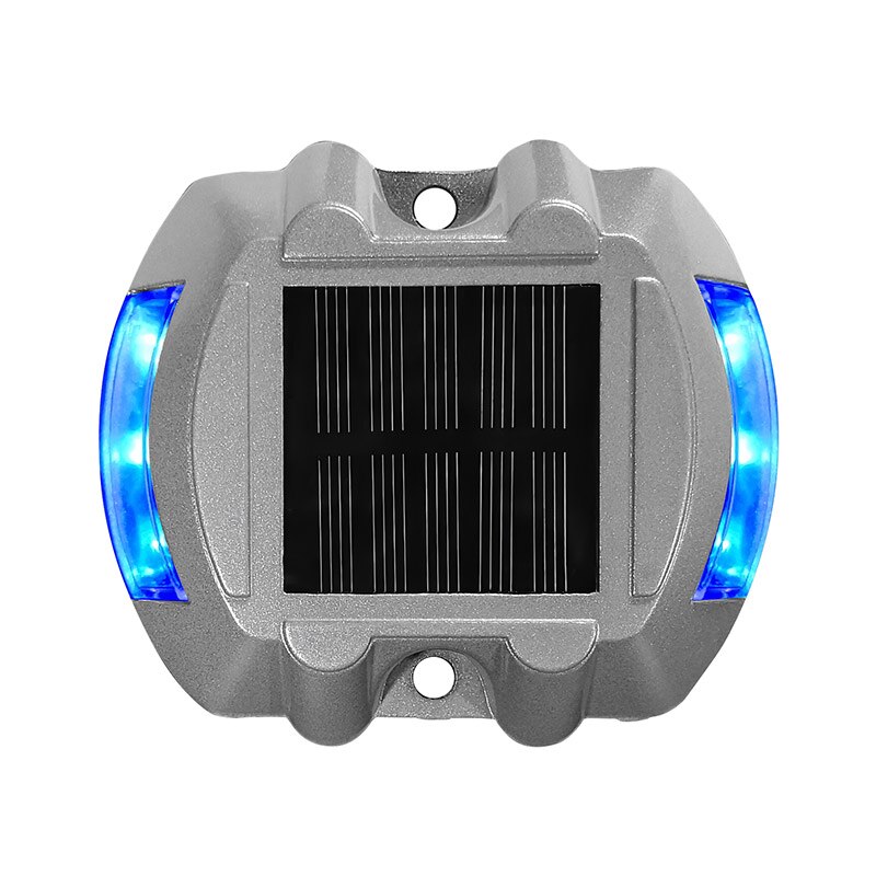 Luz LED resistente al agua para exteriores IP68, luz LED Solar para carretera, luz reflectante para tierra, luz de advertencia: Blue Constantly ON
