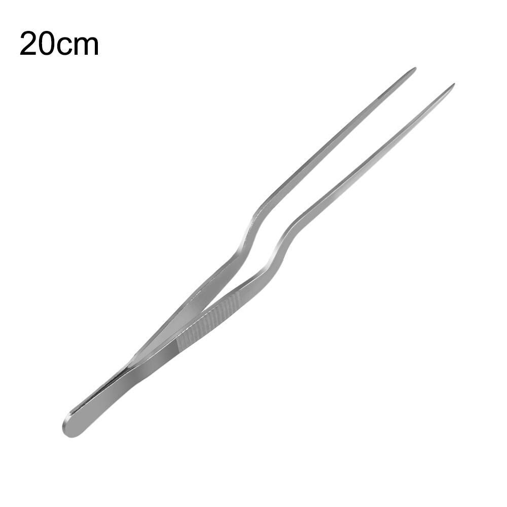 14cm rustfrit stål pincet plating kok mad pincet bbq klip grill tang serverer præsentation køkken værktøj: 20cm