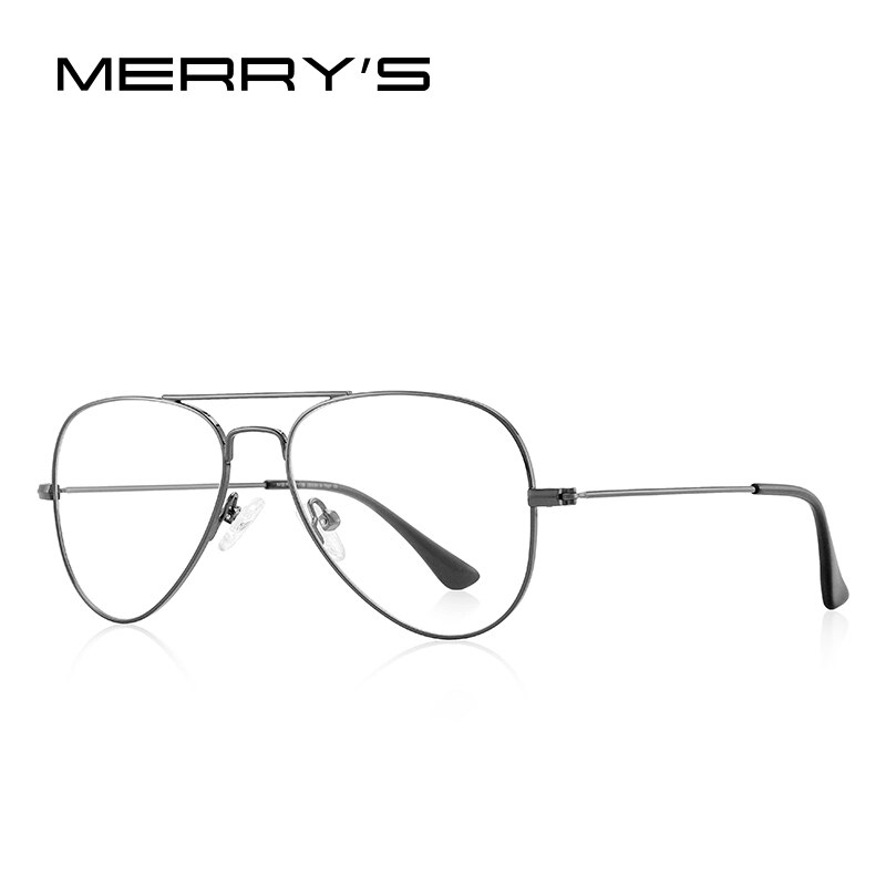 MERRYS Classic Pilot Glasses Frames For Children Boy Girls Prescription Eyeglasses S7026: C02 Gray