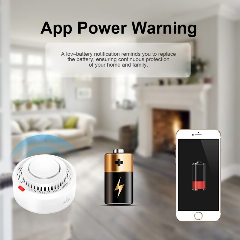 WiFi Smoke Sensor Alarm Fire Protection Smoke Detector Smokehouse Combination Fire Alarm Smart Home Security System Tuya APP