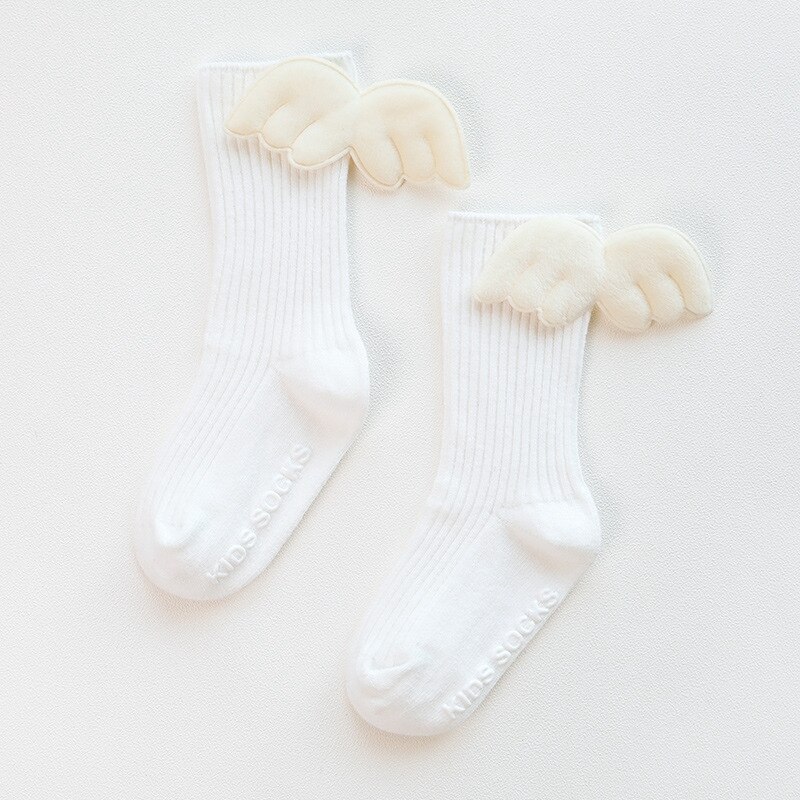 6 Paar Baby Meisjes Kniekousen Angel Wing Zomer Herfst Katoenen Sokken Effen Snoep Kleur Kids Peuter Korte Sokken