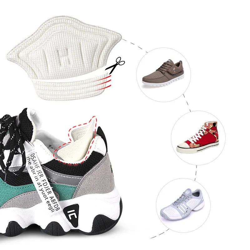 Plantillas adhesivas para zapatos de deporte, 4 Uds., alivio del dolor, almohadilla antidesgaste para pies, Protector de cojín ajustable, plantilla adhesiva trasera