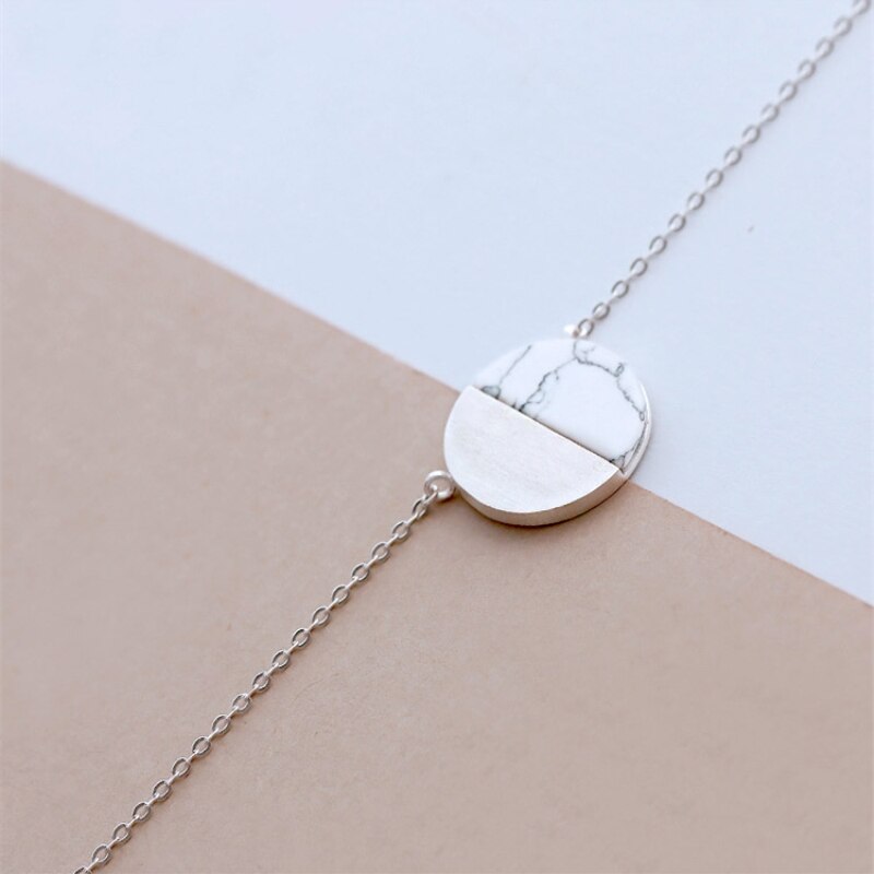 Ronde Kaart Koreaanse 925 Sterling Zilveren Temperament Persoonlijkheid Mode Vrouwelijke Sieraden Ketting SNE034