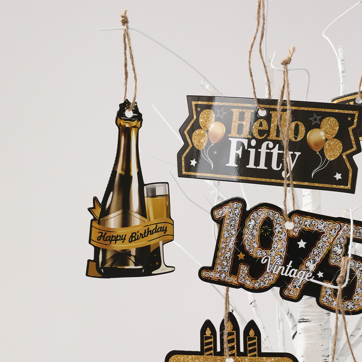 Bandeira de papel para aniversário de 50 anos, decoração de festa de feliz aniversário para adultos, suprimentos para festa de aniversário, lembranças