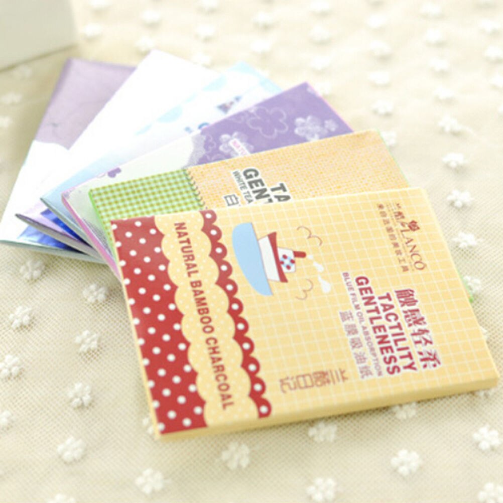 50 Sheets=1Pack Facial Oil Blotting Sheets Face Oil Control Absorbing Film Blotting Paper Cleaning Beauty Makeup Tools