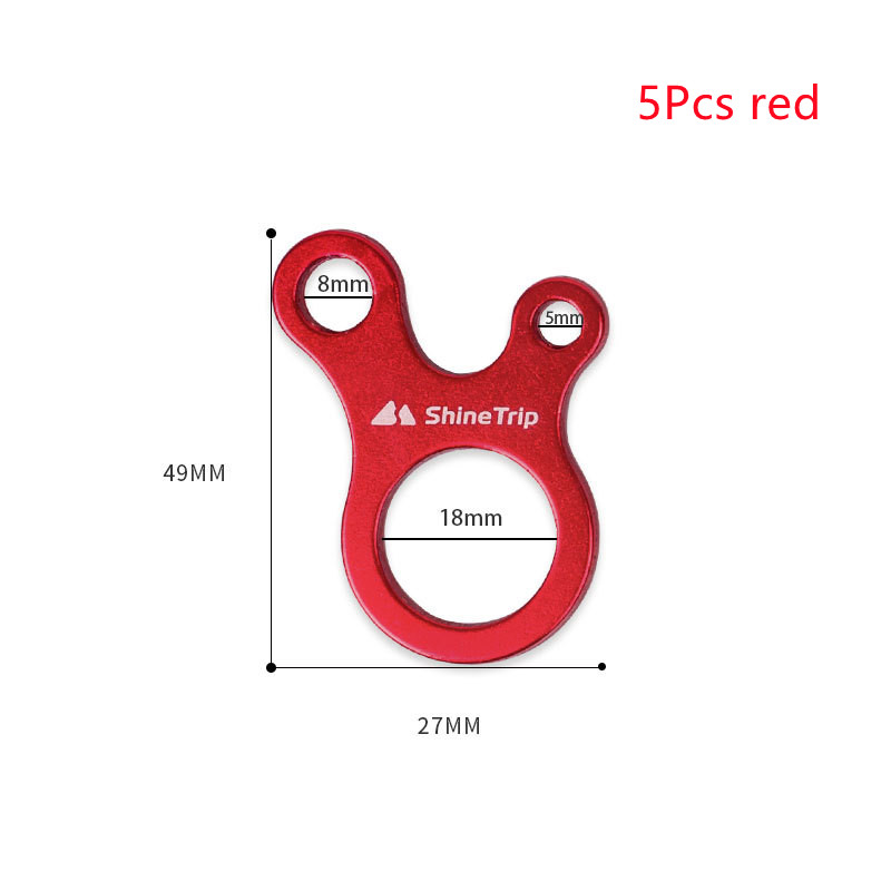 5 pcs/lot Camping Tent Cord Rope Fastener Guy Line Runner Carabiner Hook Hanger Tightener Accessories: 5Pcs Red