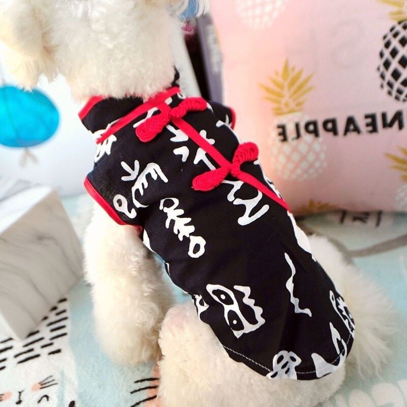 Chinese Year Dog Clothes Tang Suit Cat Chinoiserie Cheongsam Red Clothes Chinese Costume Pet Clothes