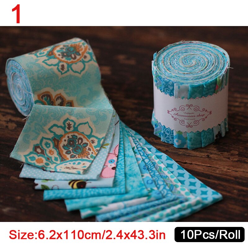 6,2x110cm tela de algodón de tela Jelly Roll tiras Jelly Roll tela de Jelly Roll Patchwork tela 10 uds/rollo: 1