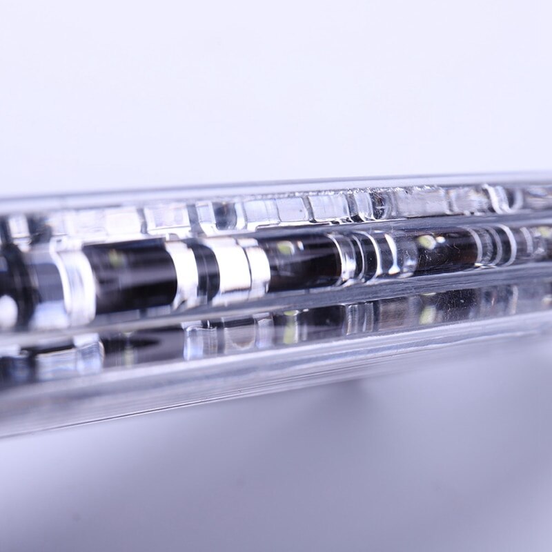 Luz de circulación diurna antiniebla para faros delanteros, luz de conducción diurna blanca de 8led para coche con luces de advertencia de navegación automática, estilo de coche