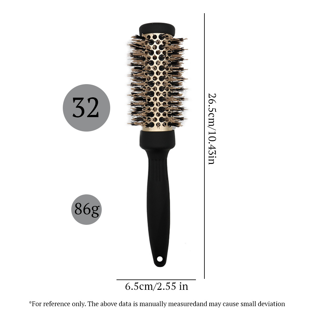 Haarbürstenkamm, professioneller, hochtemperaturbeständiger runder Kamm aus Keramik und Eisen, 5 Größen für Föhnen, Salon-Styling-Werkzeuge: Grün