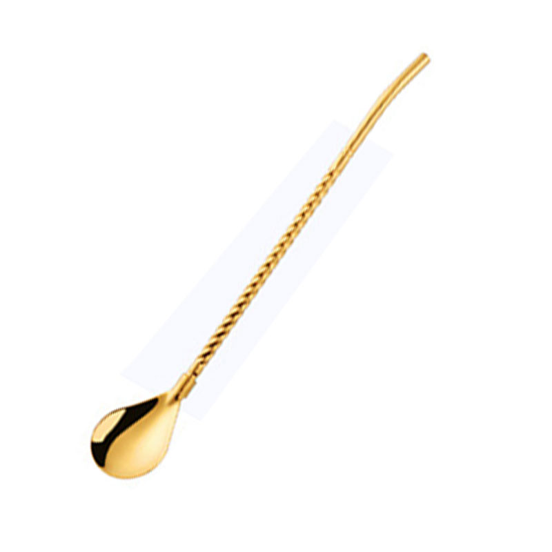 1Pc Lange Twisted Stro Lepel Draagbare Goud Thee Scoop Herbruikbare Gekleurde Rvs Rietjes Cocktail Koffie Roeren Lepel: whorl red