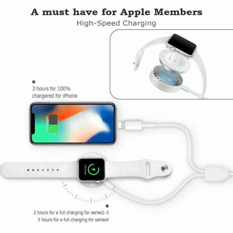 2 in 1 Drahtlose Ladegerät für Apfel Uhr Serie 5 1 2 3 4 USB magnetisch aufladen Kabel für IPhone