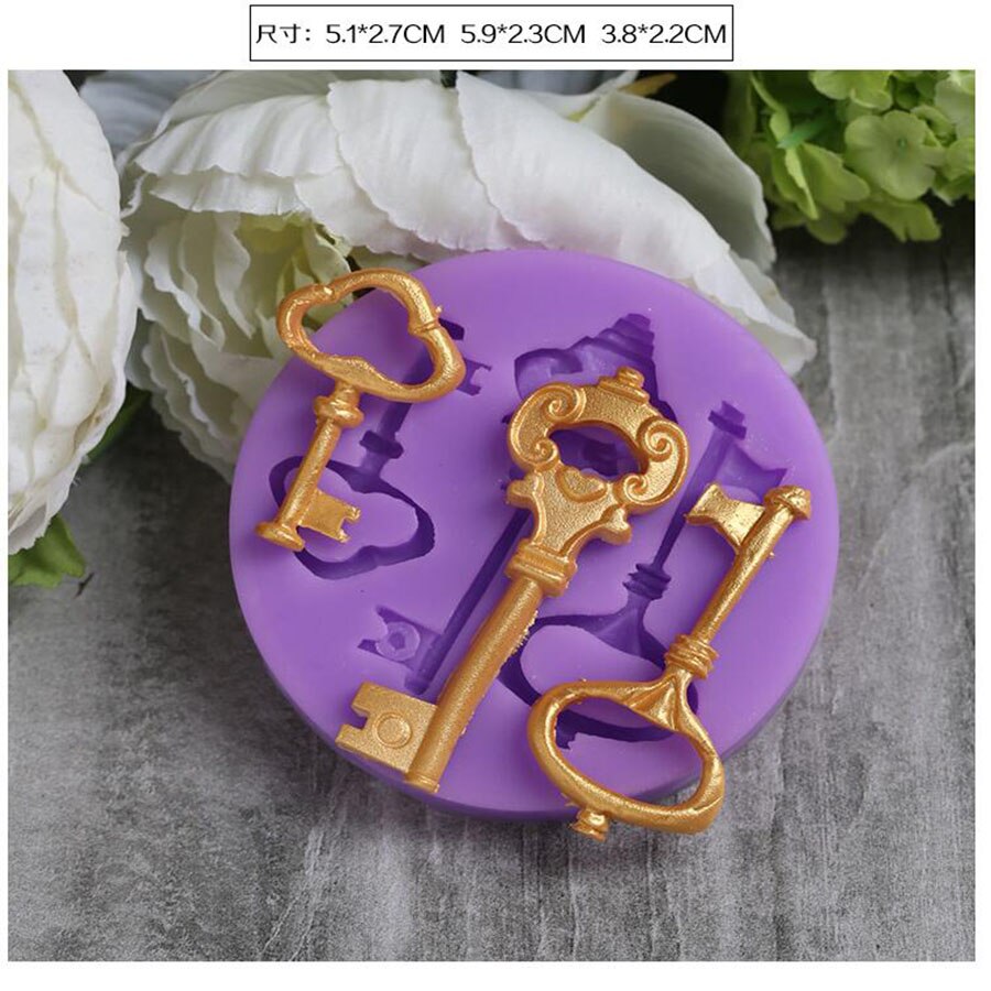Moule à gâteau en Silicone en forme de clé, pour glace, gelée, bonbons, Fondant, ustensiles de cuisson, DIY, 1 pièces