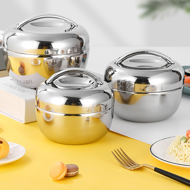 Fiambrera de acero inoxidable 800 ml, 1000 ml, 1300 ml, fiambrera a prueba de fugas con aislamiento de doble capa - Contenedor térmico para el almuerzo