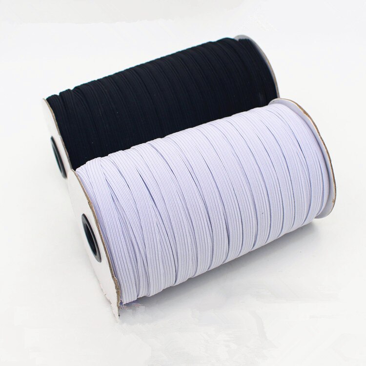 3 Mm-9 Mm Breedte Stretch Webbing Diy Elastische Lint Band Voor Naaien Wit/Zwart Kleur 10Meter/Lotmask Diy, sprei, Manchet