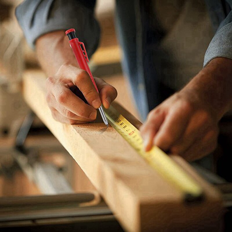 4 Stuks Carpenter Potloden, Bouw Potloden Met 12Pcs Vullingen, Leidt Vulpotlood Architect Potloden