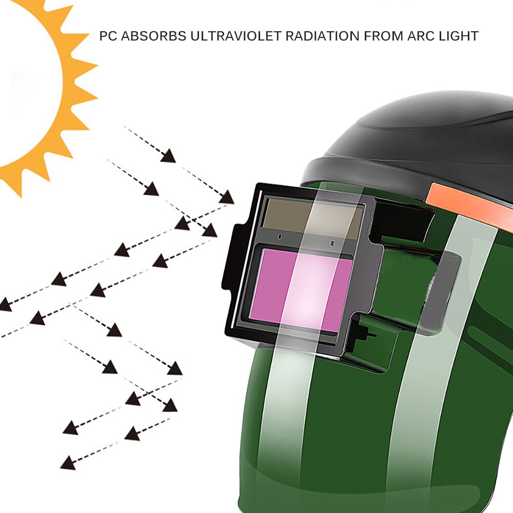 Sikkerhetsmaske automatiske øyne briller solbriller 6 mm tykkelse linse sveise fotoelektrisk hjelm til konstruksjon sveisearbeid