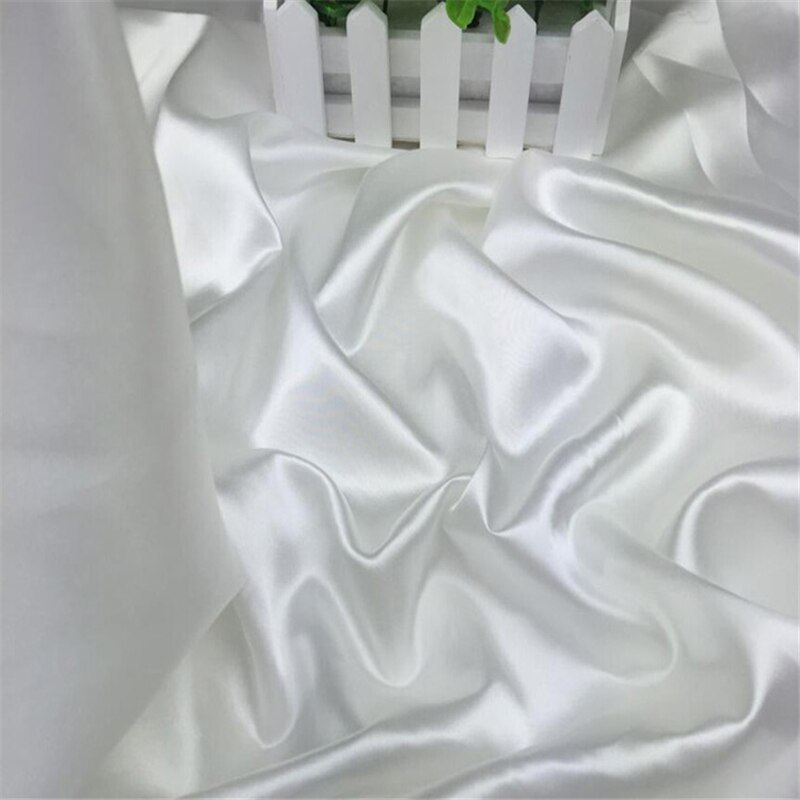 Tecido de cetim branco por atacado de alta qualidade para decoração de casamento