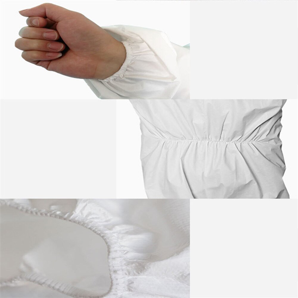 5PCS Large Disposable One-Piece Isolation Gowns Hood Elastic Cuffs Isolation Garment Work For Cleaning Painting Biker Raincoat