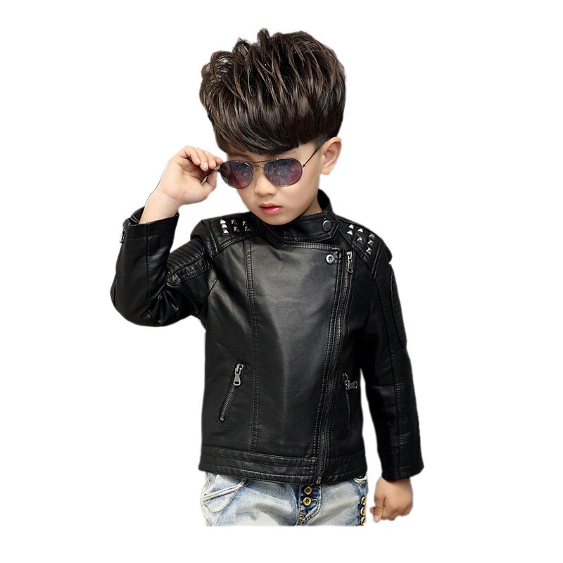 Peuter Jongen Leren Jas Gentleman Rits Jas Voor 2-16years Jongens Kids Kinderen Faux Lederen Peuter Jas: 10T